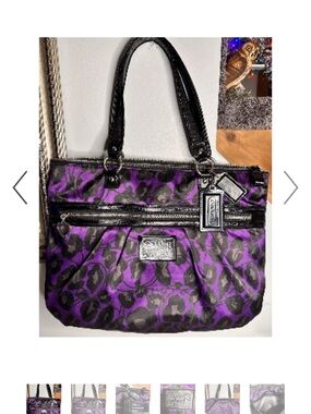 Coach Poppy Purple Ocelet Glam Tote (EUC)